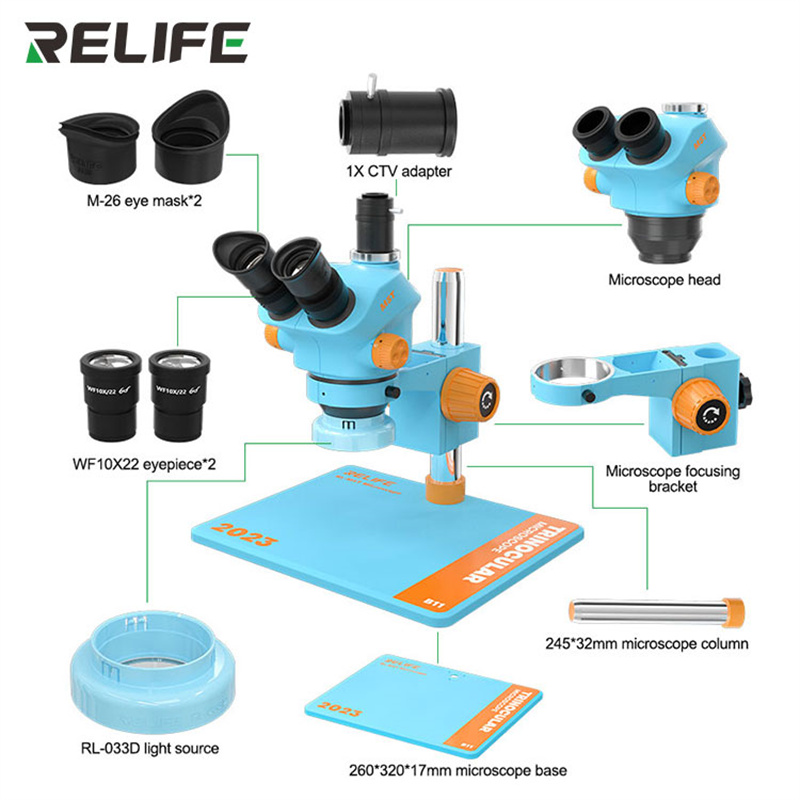 RELIFE RL-M5T-B11 0.7-5.0 Cont - Electronics Repair Microscope ulasan dan harga